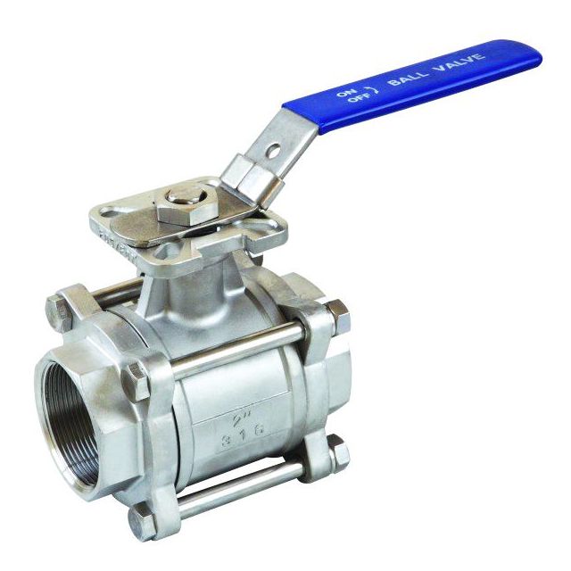 3-Pc. Ball-Valve, full bore, F/F, with ISO-Top, PN 63, PSI 1000
